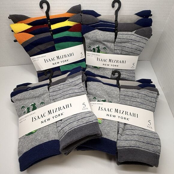 Isaac Mizrahi Other - Isaac Mizrahi New York 5 Pack Boys Crew Socks Sz 6-8 Bundle Lot Of 4 Packs New